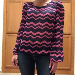 Adorable chevron sheer blouse!